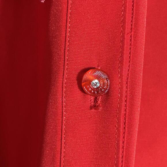 Judy Fashions Women Red Long Sleeve Blouse Size M/L Western Vintage Retro - Picture 6 of 7